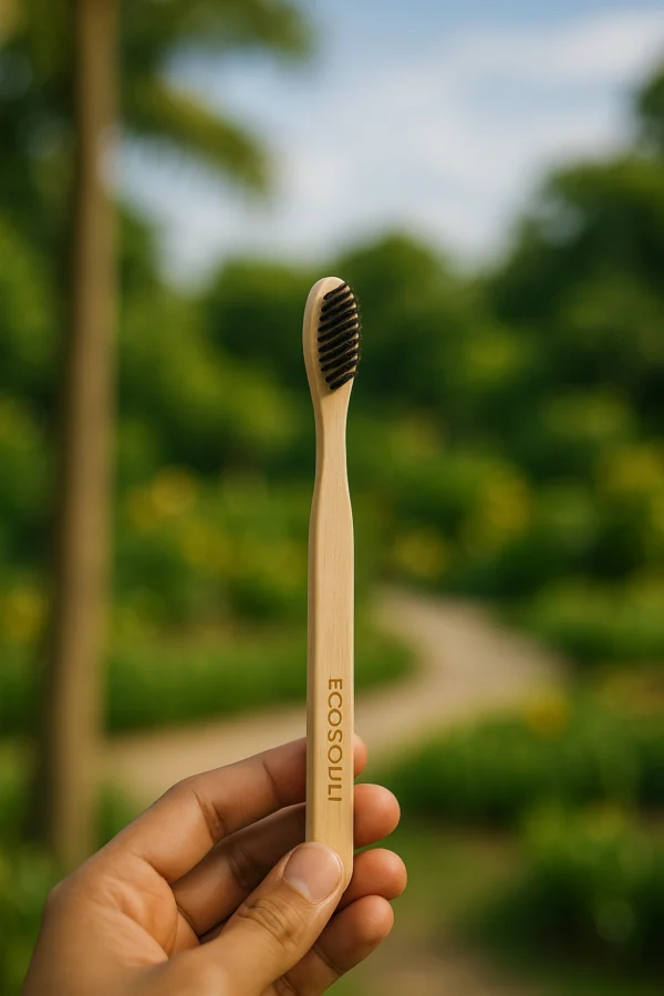 Flat Handle Sustainable Bamboo Toothbrush | Natural & Plastic-Free