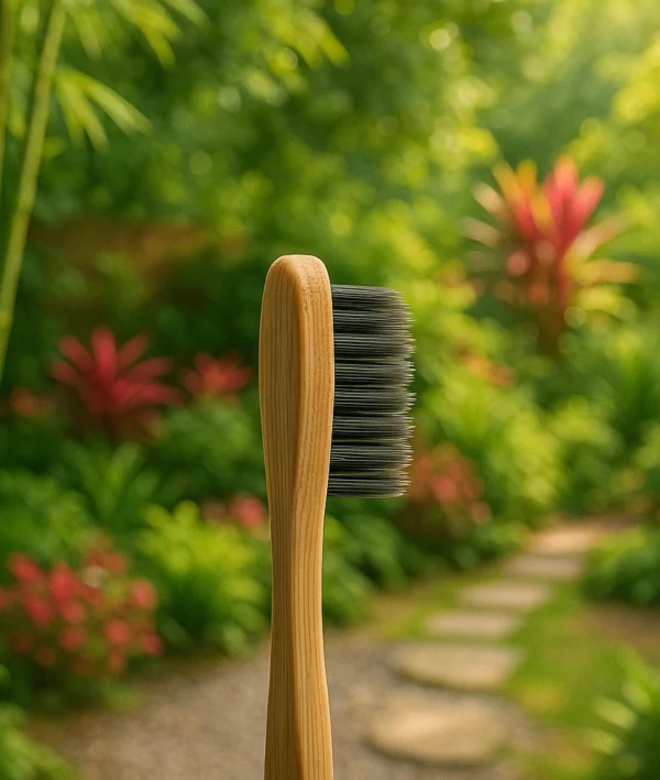 Flat Handle Sustainable Bamboo Toothbrush | Natural & Plastic-Free - Image 2