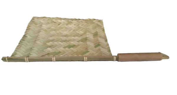 Hand Fan/Pakha/Pankha/air Blower/Bamboo Made Handicraft Fan with Handle. (Square Pakha) - Image 4